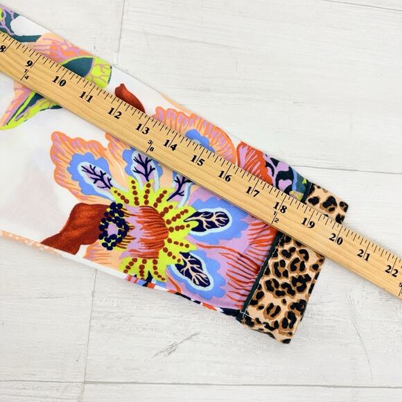 Anthropologie X Sarah Gordon Flannel Pajama Top Size Small Floral Humming Bird - Picture 13 of 16